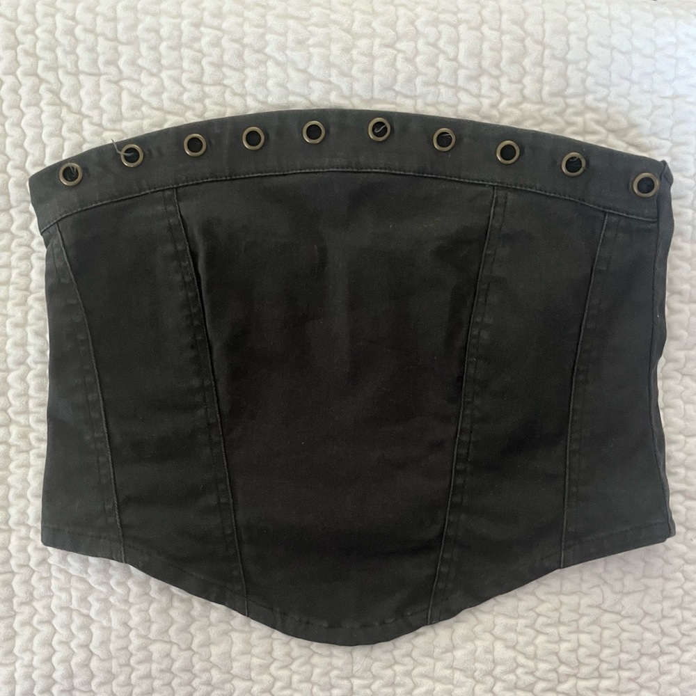 Motel Rocks Dark Grey Tube Top